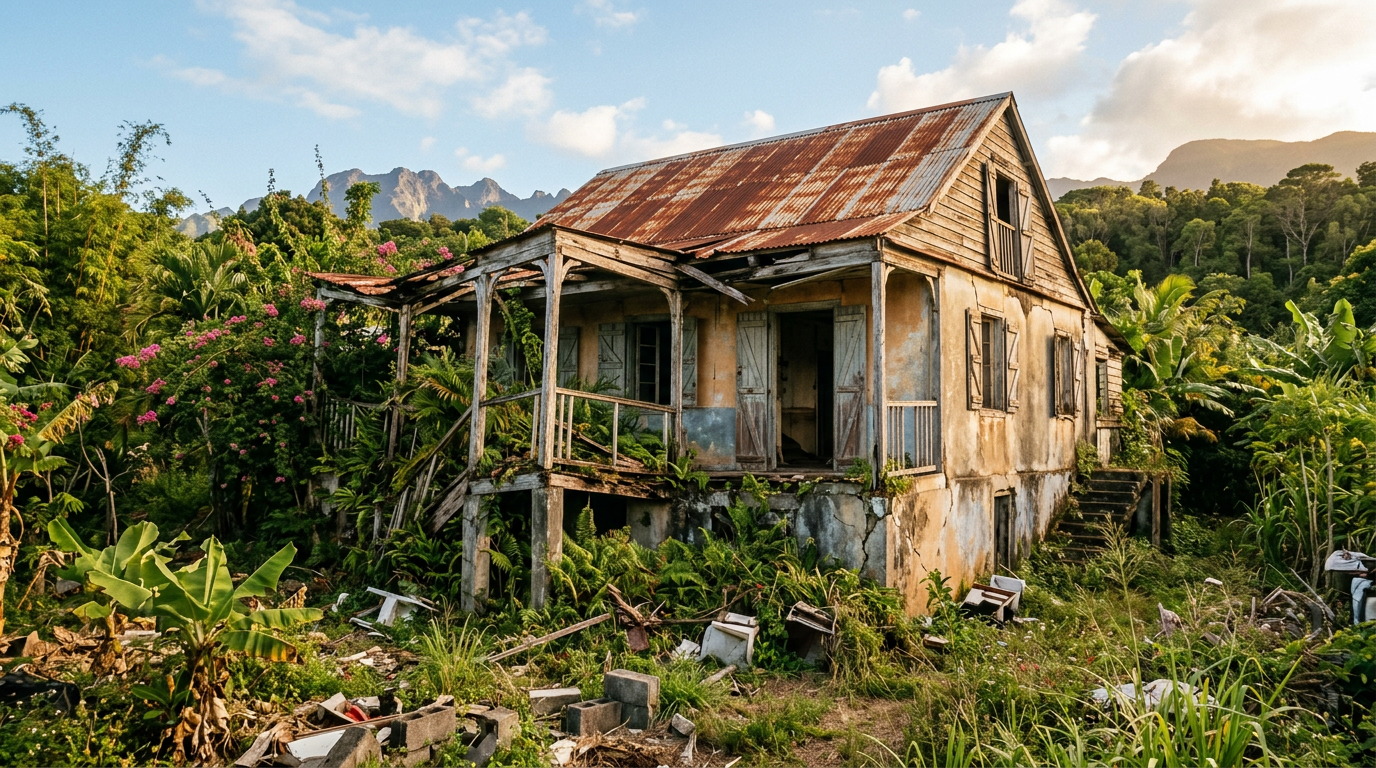 Maison abandonnée Saint-Pierre succession immobilière La Réunion héritiers indivision